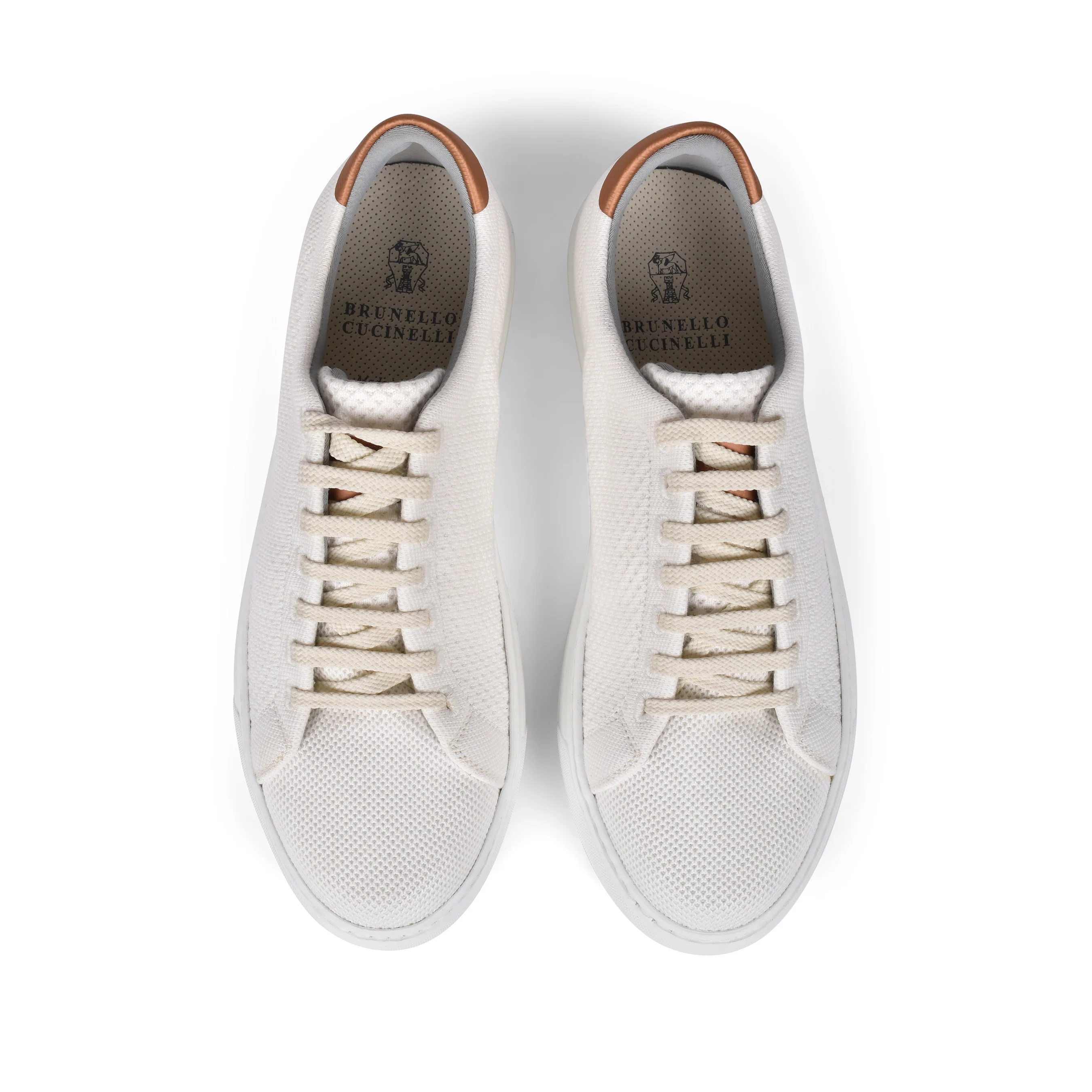 BRUNELLO CUCINELLI MEN'S WHITE LOW TOP CASUAL KNIT FASHION SNEAKERS SHOES NEW - Image 5