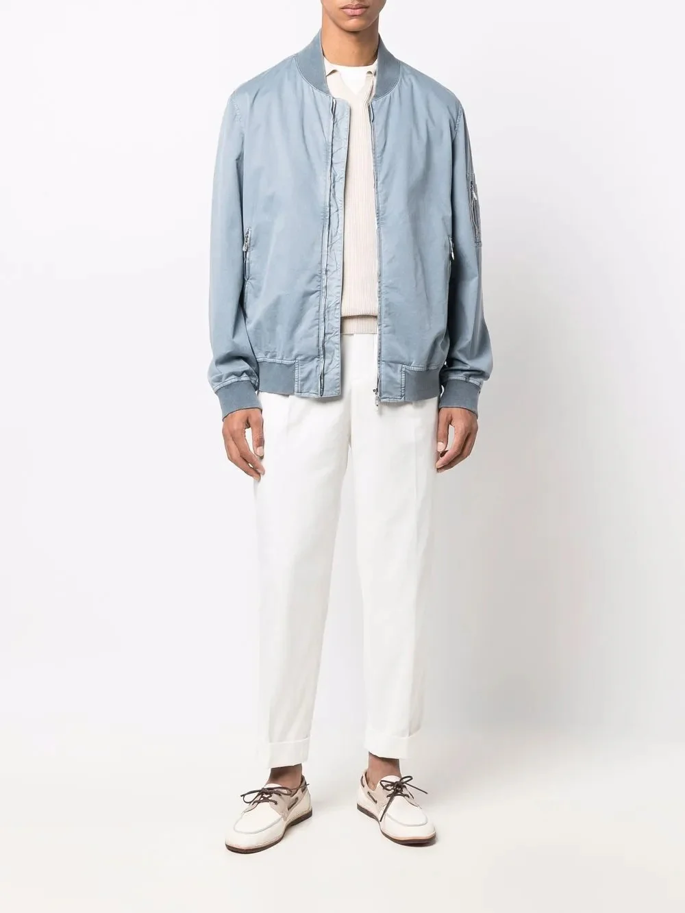 BRUNELLO CUCINELLI MEN'S WHITE PLEATED TAILORED TROUSERS - Image 2