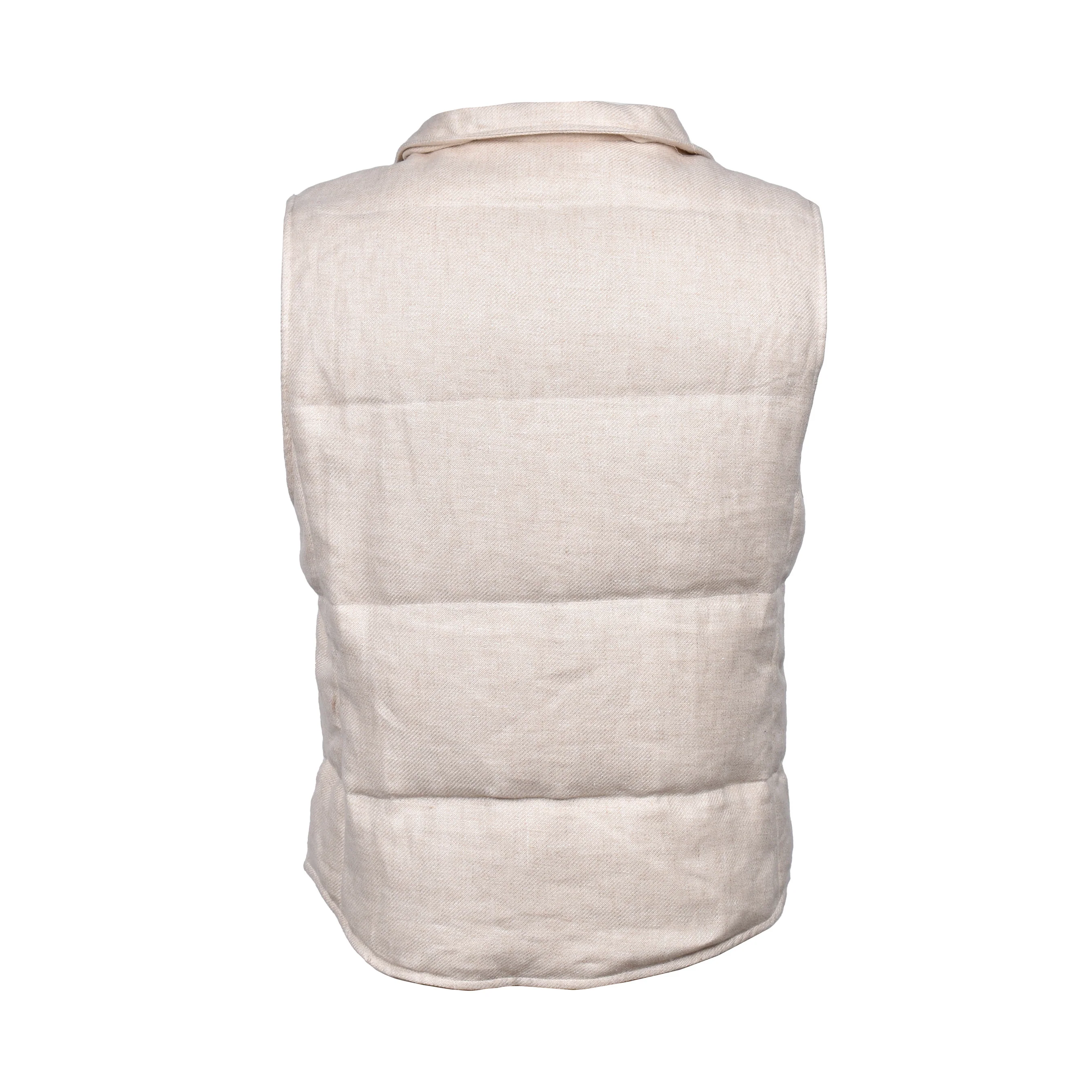 BRUNELLO CUCINELLI MEN'S WOOL BLEND BUTTON DOWN CASUAL PUFFER VEST - Image 2