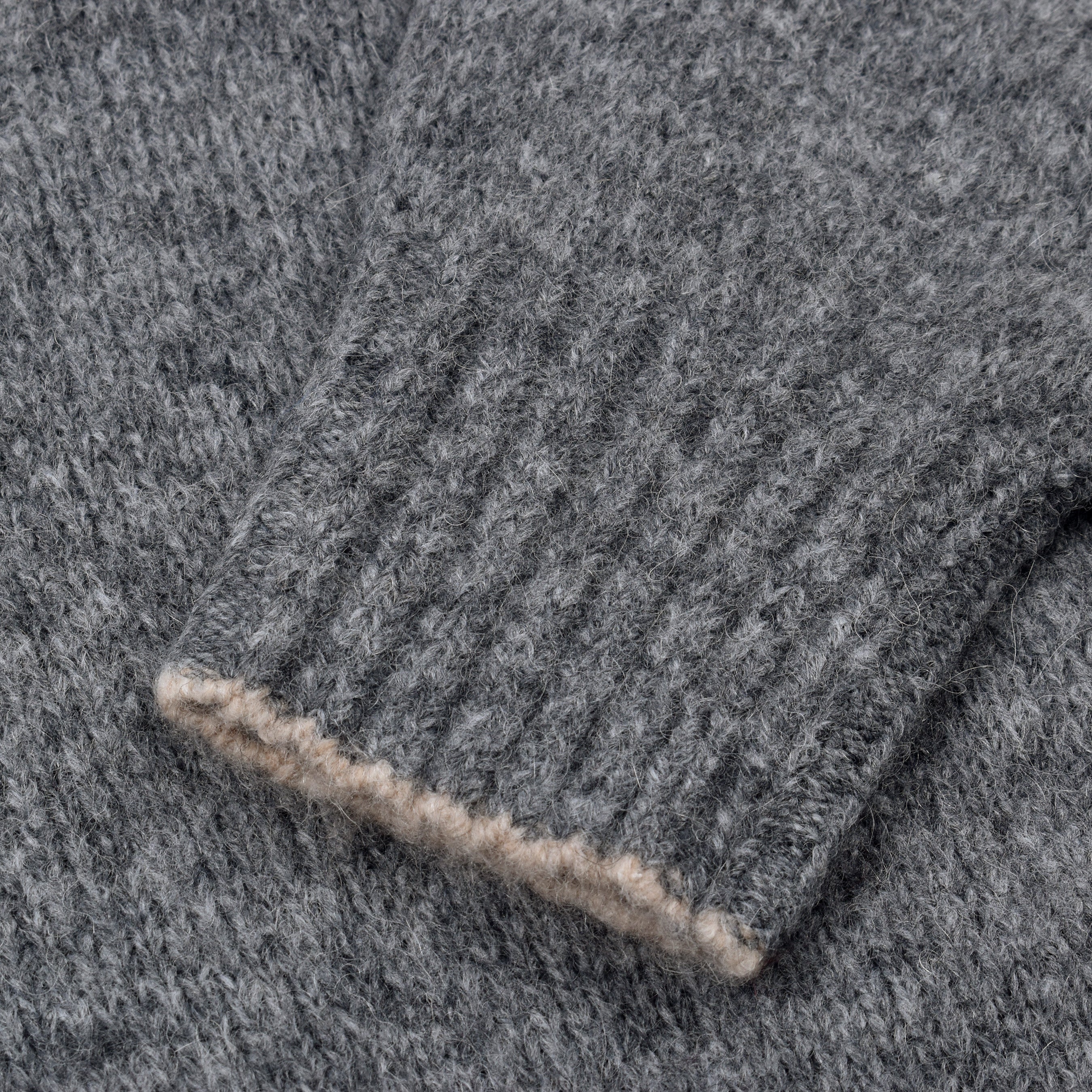 BRUNELLO CUCINELLI MEN'S MEDIUM GRAY WOOL BLEND CREW SWEATER - Image 5