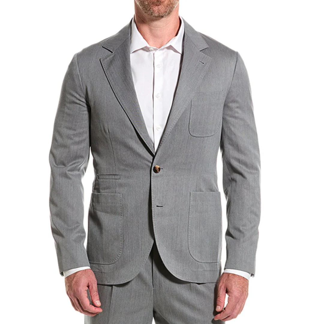 BRUNELLO CUCINELLI MEN'S WOOL BLEND CASUAL TWO PIECE SUIT - Image 3