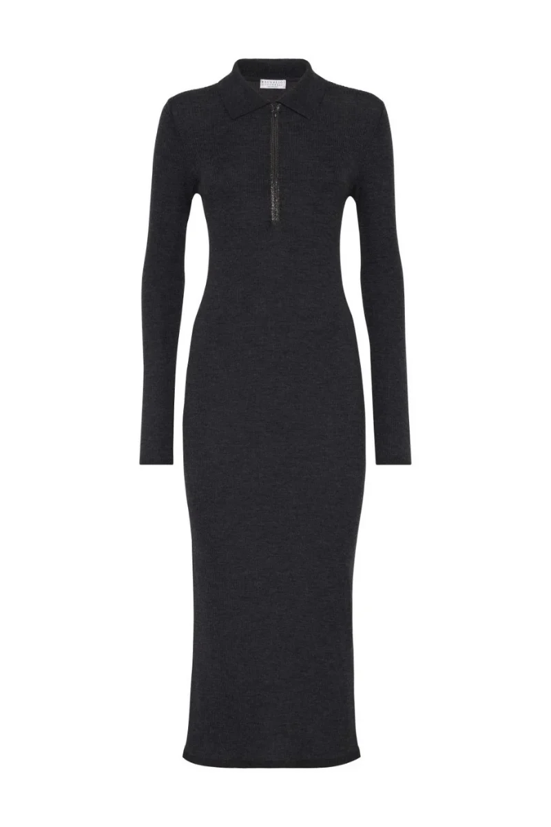 Brunello Cucinelli Rib-Knit Dress M14817A95P