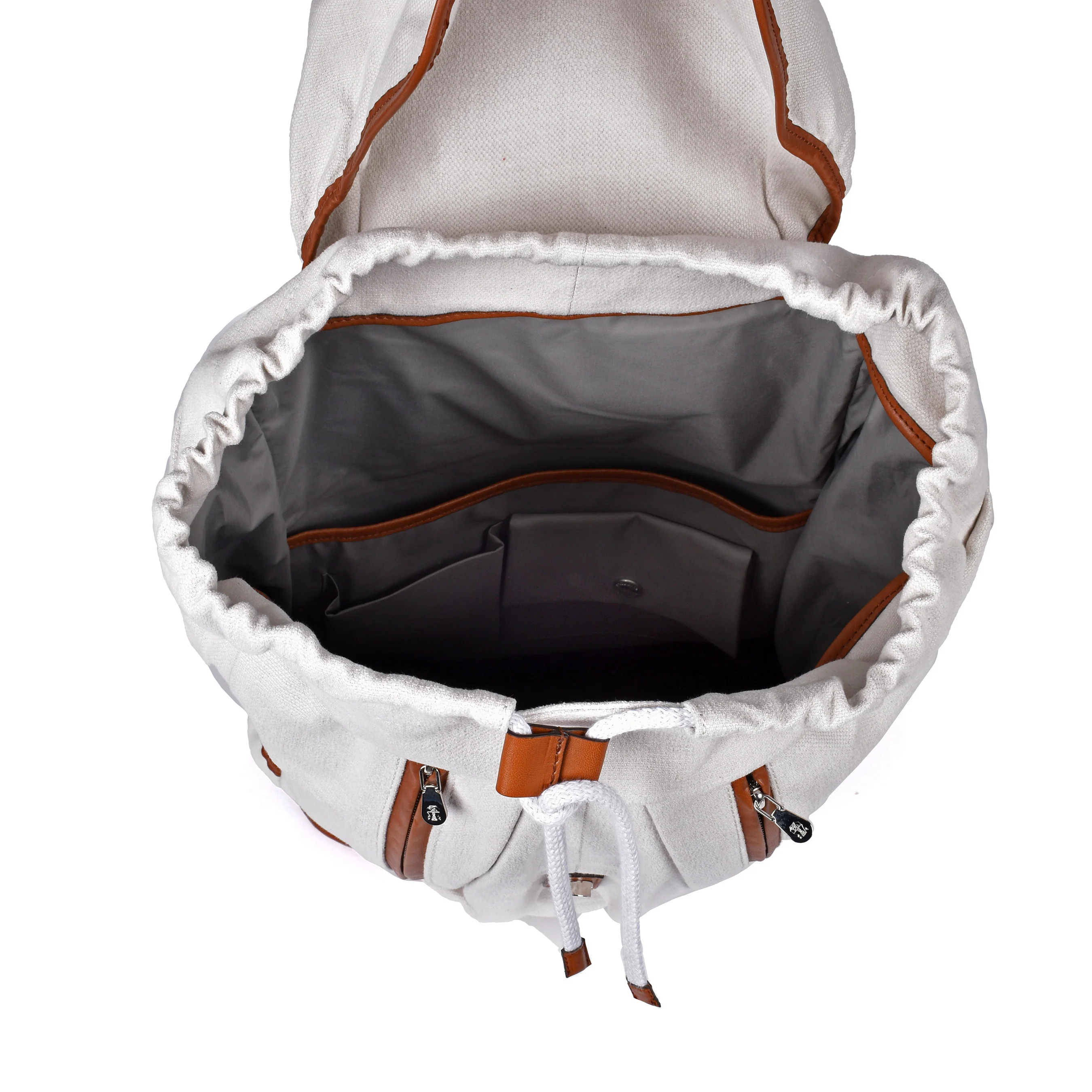 BRUNELLO CUCINELLI TWO TONE OFF WHITE TRAVELLER BACKPACK NEW - Image 4