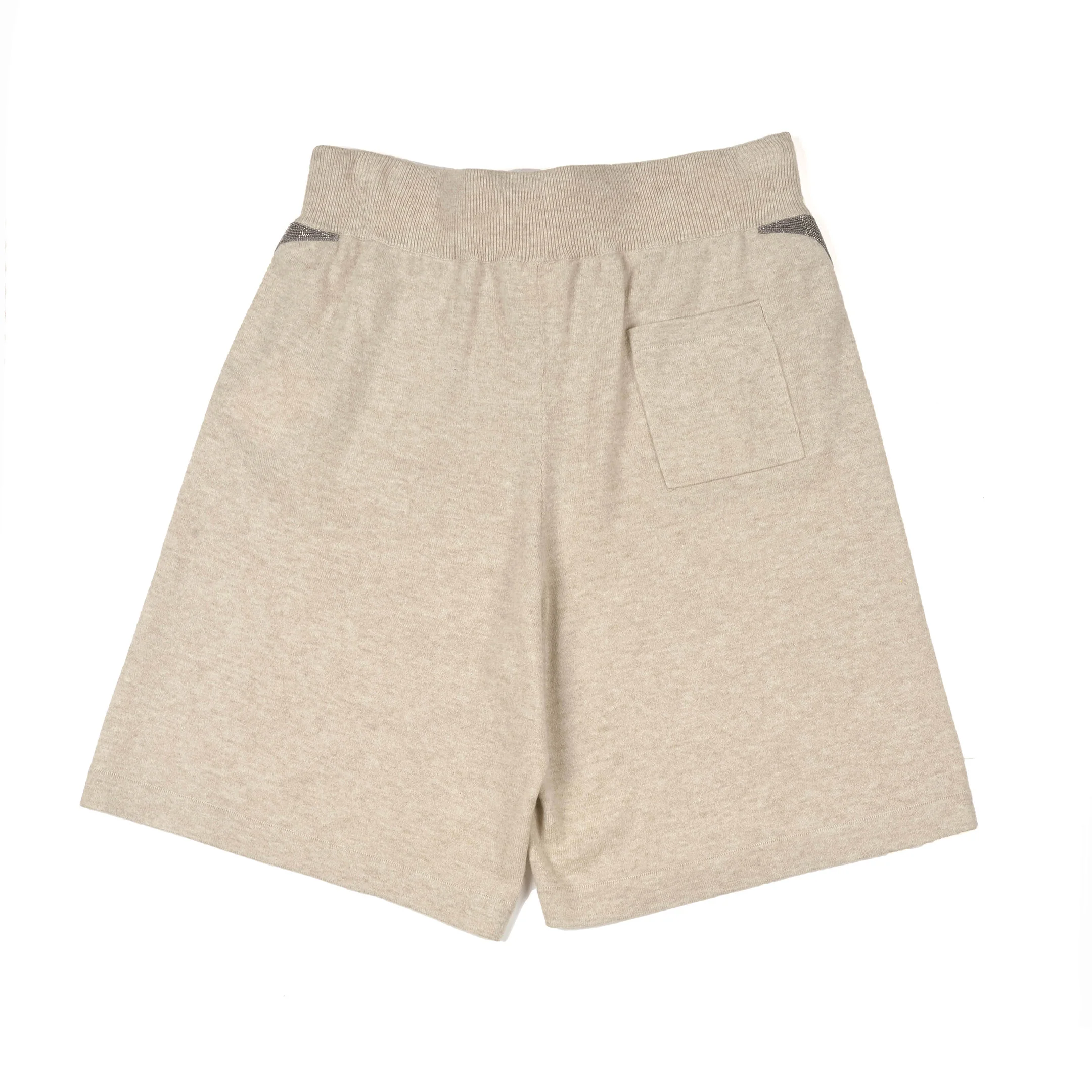 BRUNELLO CUCINELLI WOMEN'S 100% CASHMERE MONILI BEAD LINED BERMUDA STYLE SHORTS - Image 2