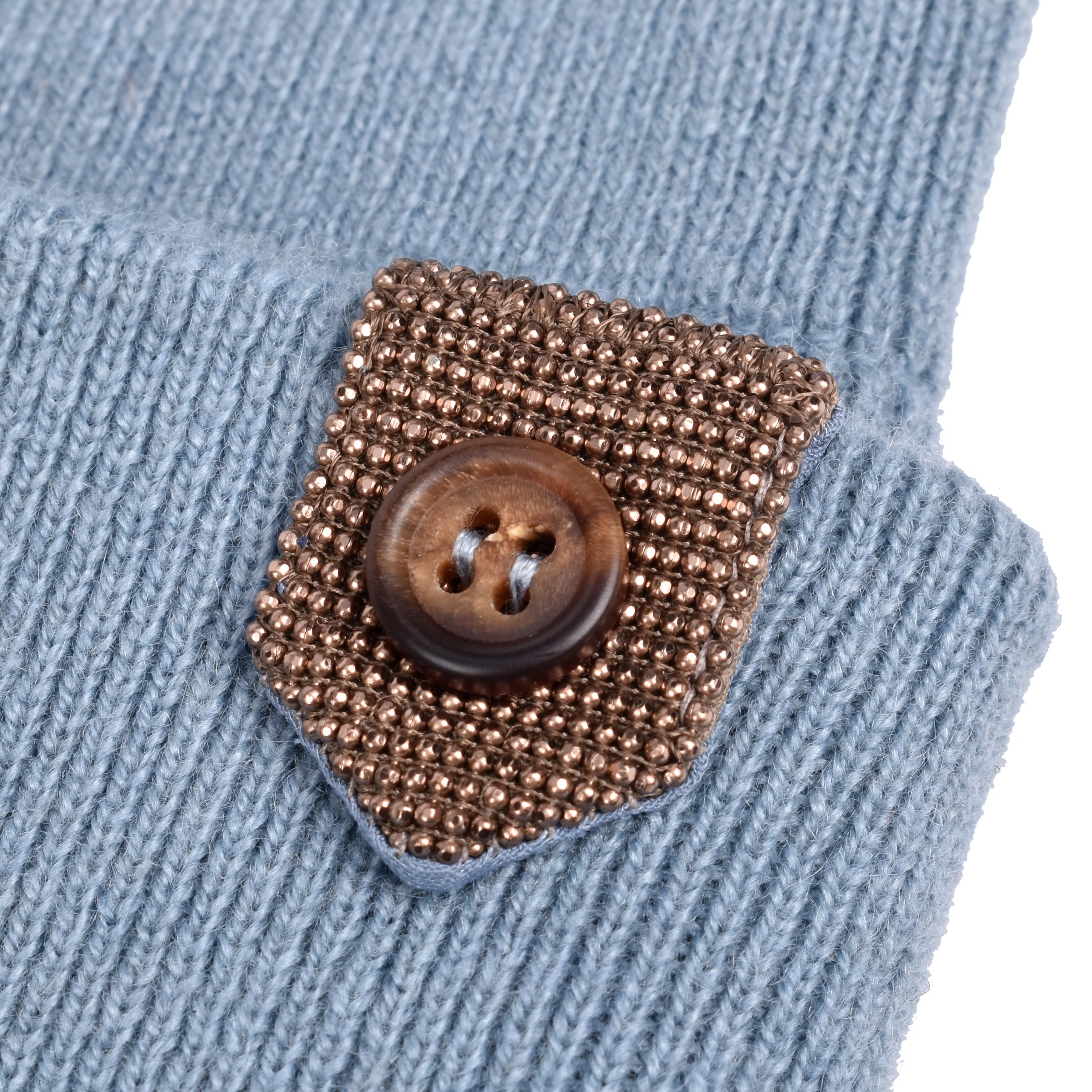 BRUNELLO CUCINELLI WOMEN'S SKY BLUE CASHMERE BEANIE HAT - Image 3