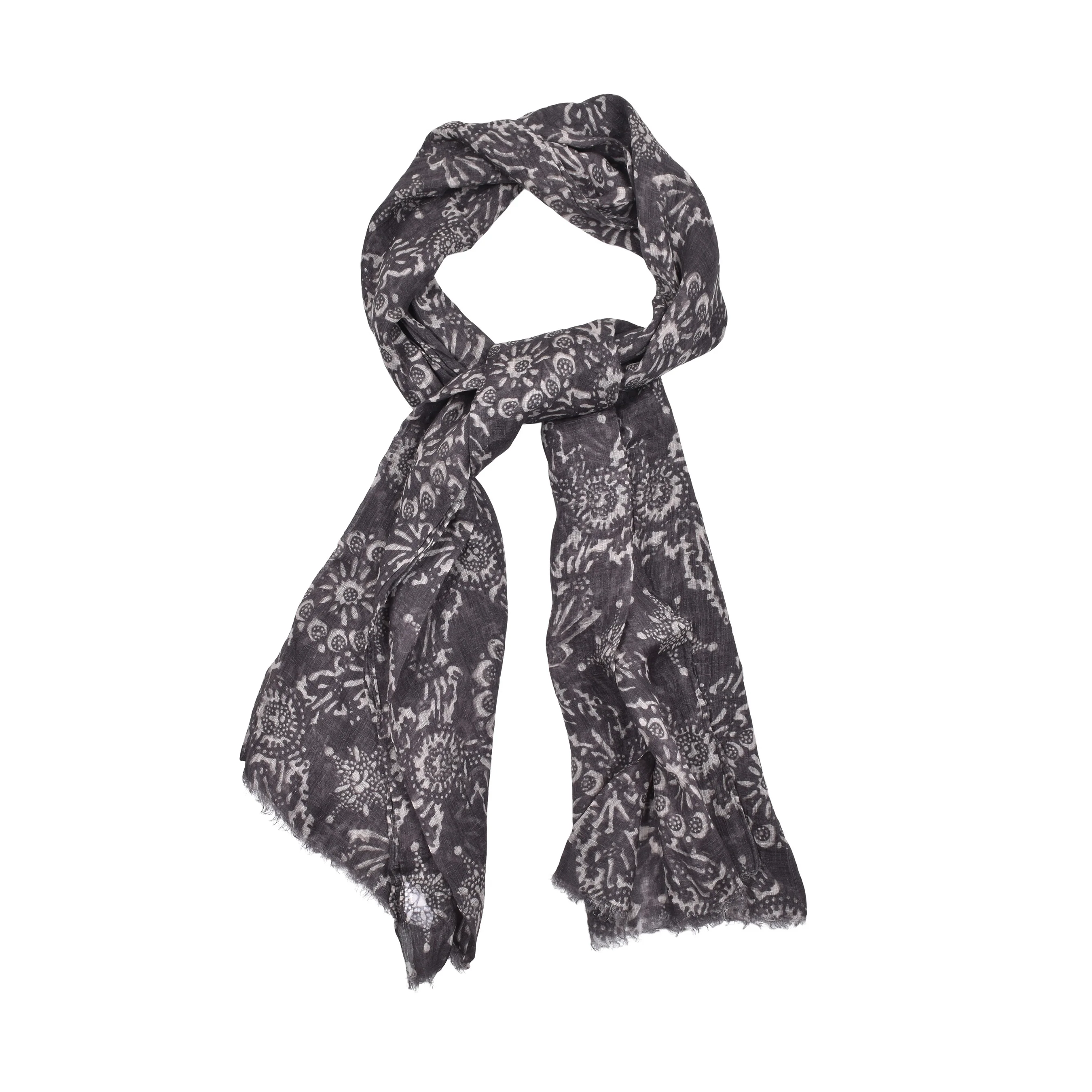 BRUNELLO CUCINELLI WOMEN'S 100% LINEN FLORAL SCARF