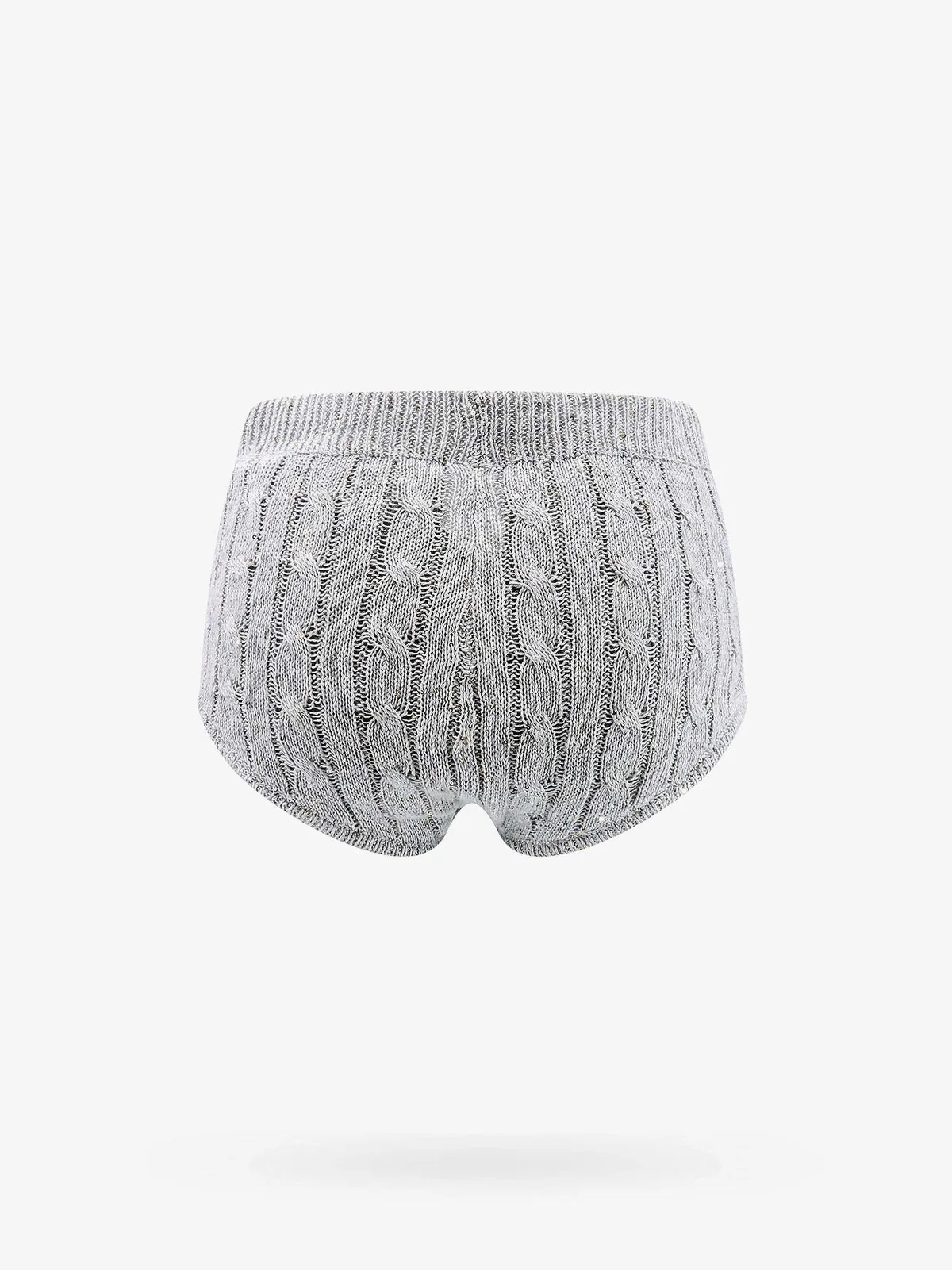 BRUNELLO CUCINELLI WOMEN'S PEBBLE CABLE KNIT LINEN SHORTS