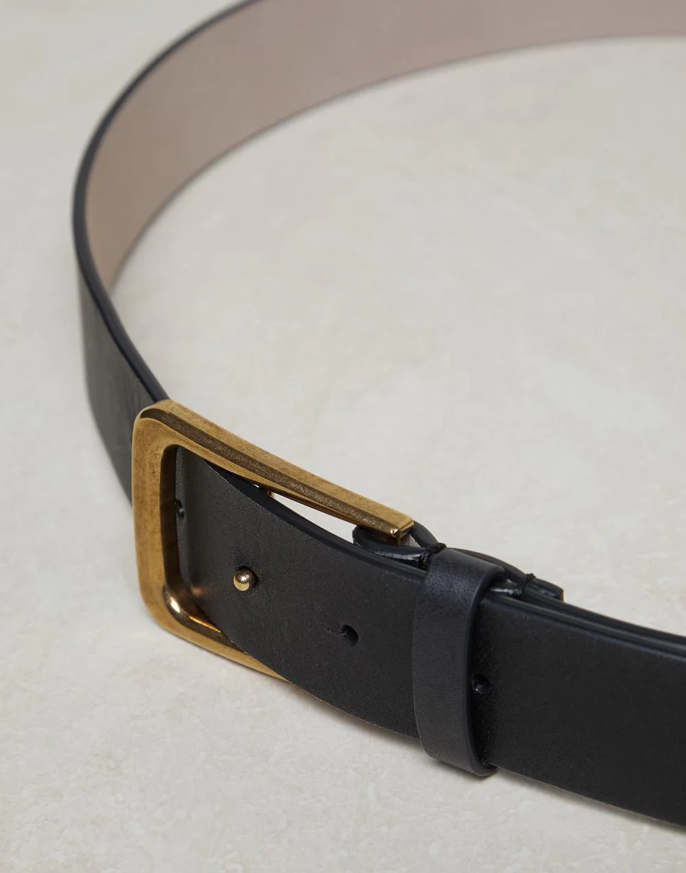 BRUNELLO CUCINELLI WOMEN'S BLACK LEATHER BELT WITH BUCKLE - Image 2