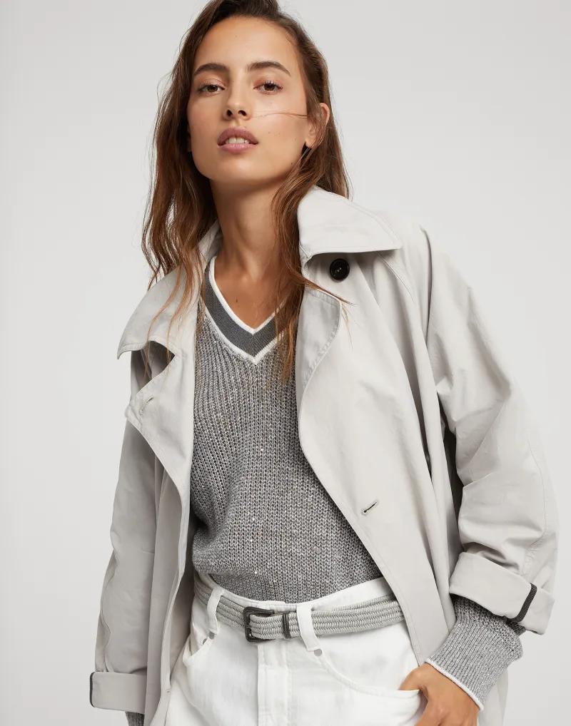 BRUNELLO CUCINELLI WOMEN'S LIGHT GRAY WOVEN BELT - Image 3
