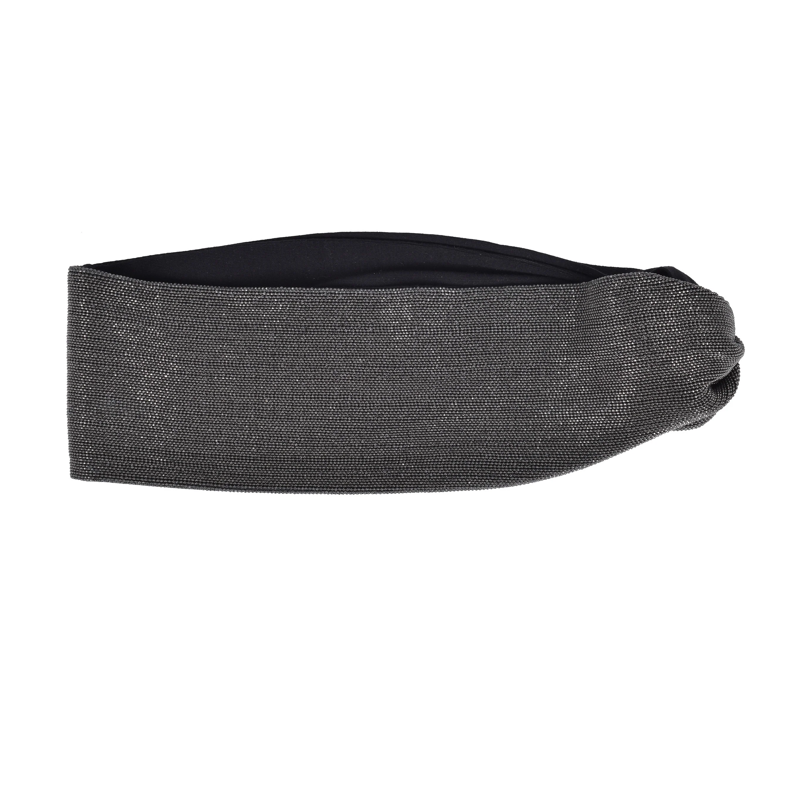 BRUNELLO CUCINELLI WOMEN'S BLACK BEADED HEADBAND EAR WARMERS