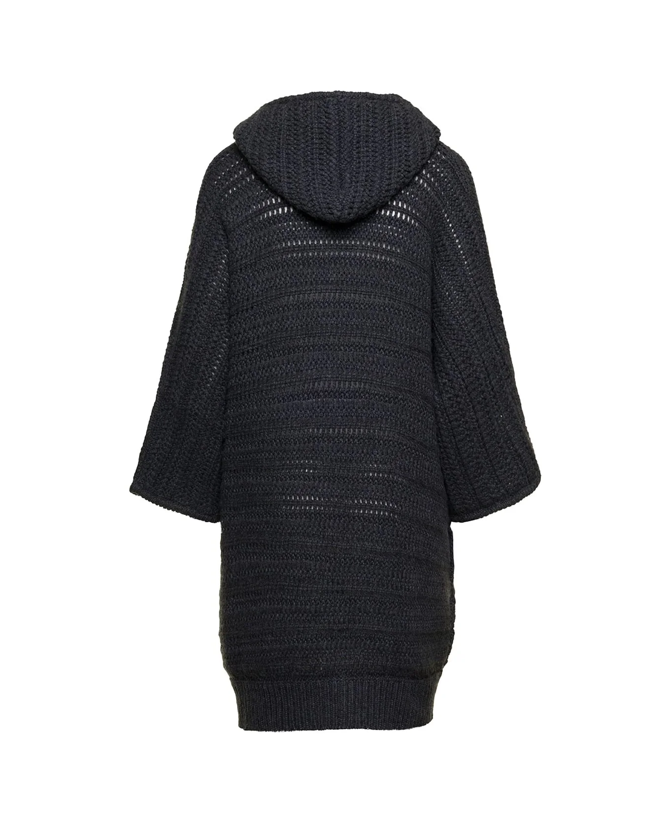 BRUNELLO CUCINELLI WOMEN'S BLACK HOODED KNIT CARDIGAN - Image 2