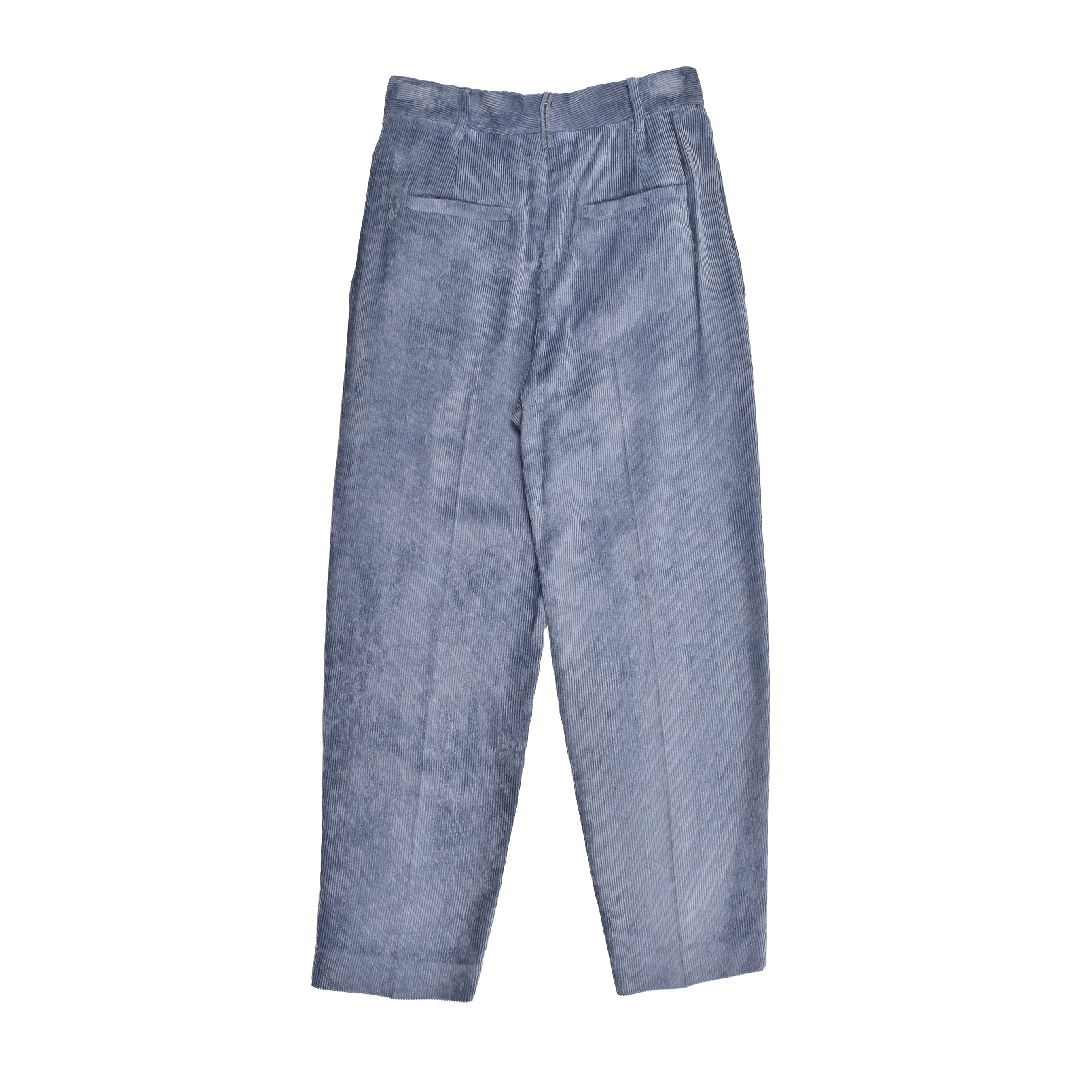 BRUNELLO CUCINELLI WOMEN'S BLUE CORDUROY PLEATED TROUSERS - Image 2