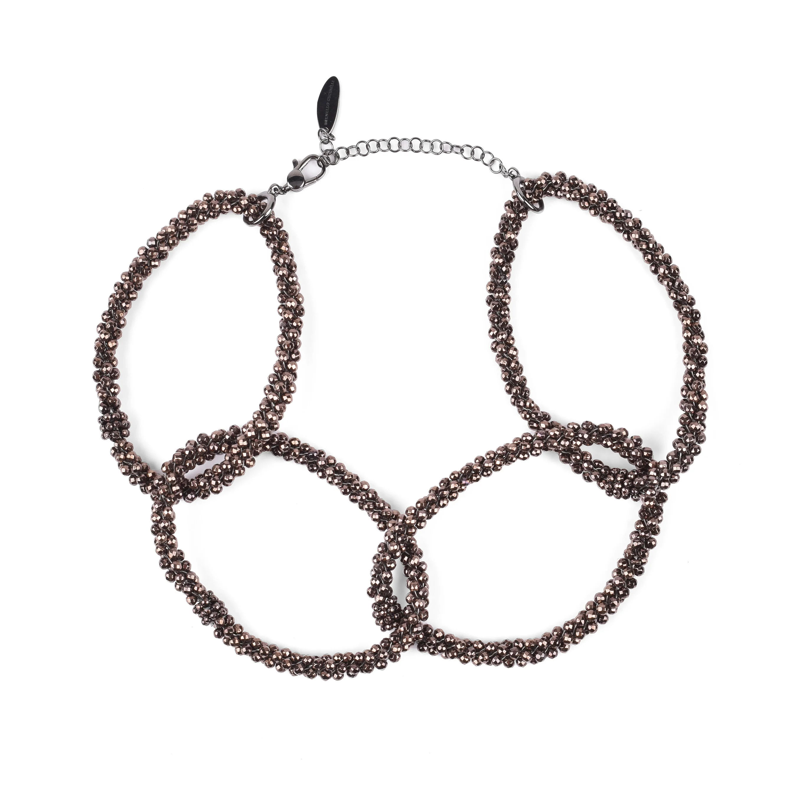 BRUNELLO CUCINELLI WOMEN'S BROWN HEMATITE CHAIN LINK CHOKER