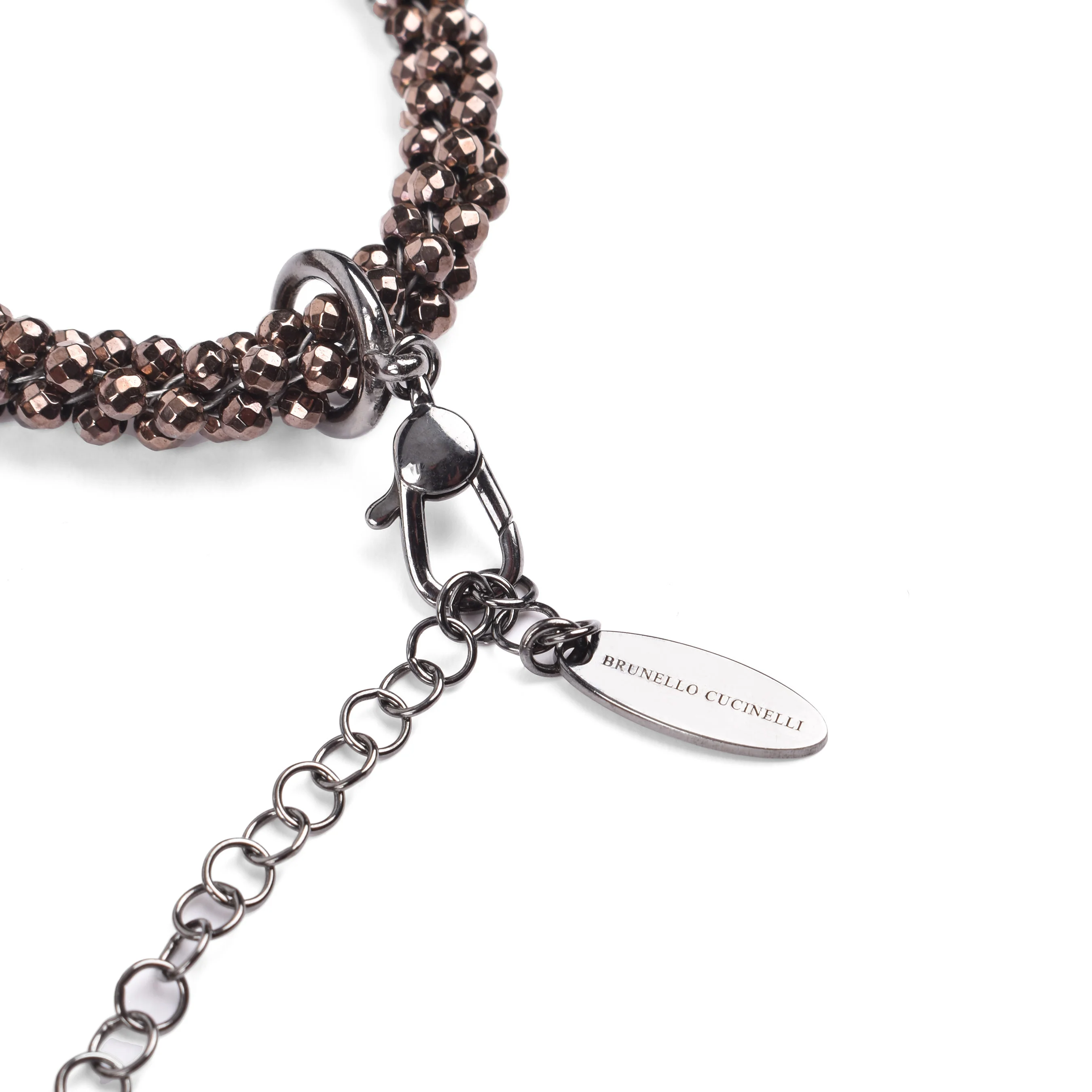 BRUNELLO CUCINELLI WOMEN'S BROWN HEMATITE CHAIN LINK CHOKER - Image 3
