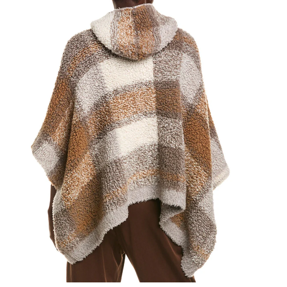 BRUNELLO CUCINELLI WOMEN'S TAUPE CASHMERE HOODED PONCHO JACKET - Image 2