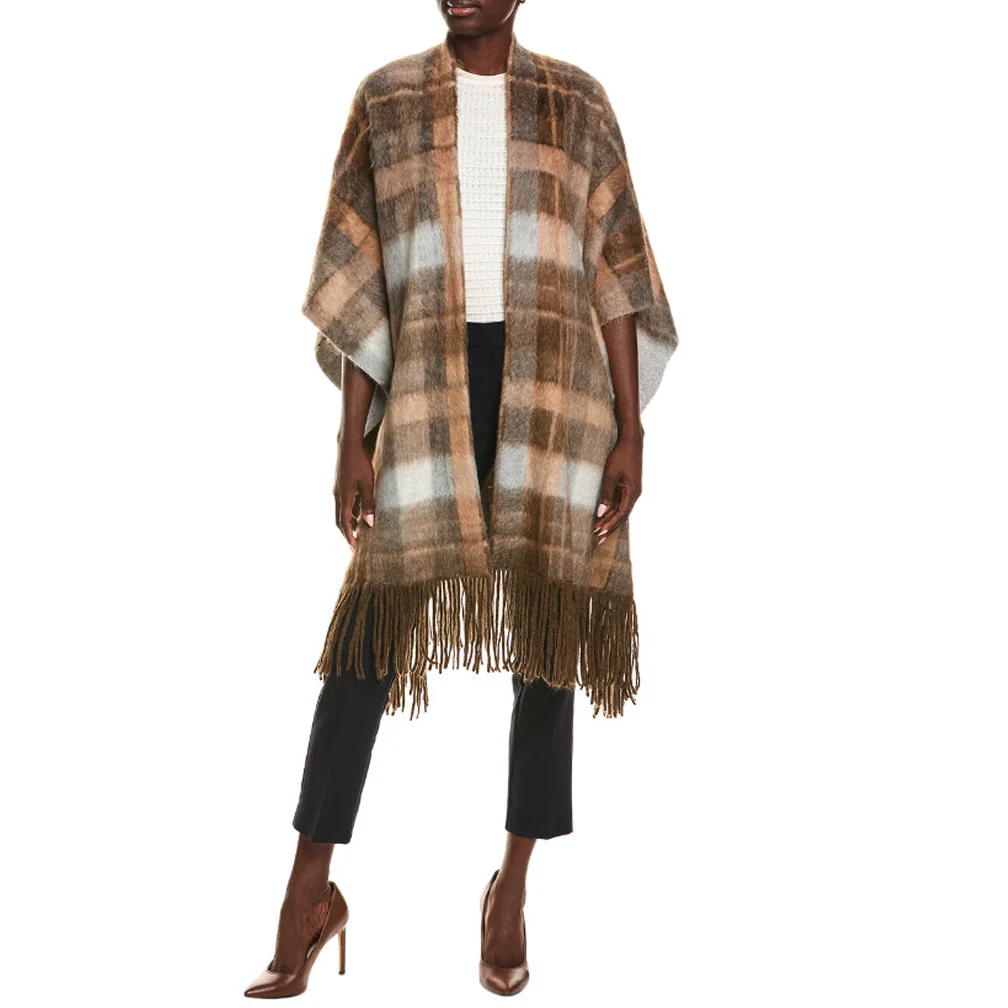 BRUNELLO CUCINELLI WOMEN'S CASHMERE & WOOL BLEND HOODIE STYLE SHAWL/JACKET