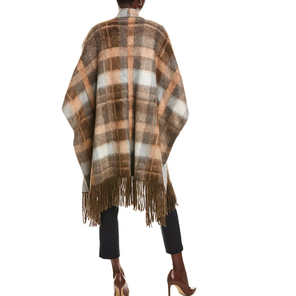 BRUNELLO CUCINELLI WOMEN'S CASHMERE & WOOL BLEND HOODIE STYLE SHAWL/JACKET - Image 2