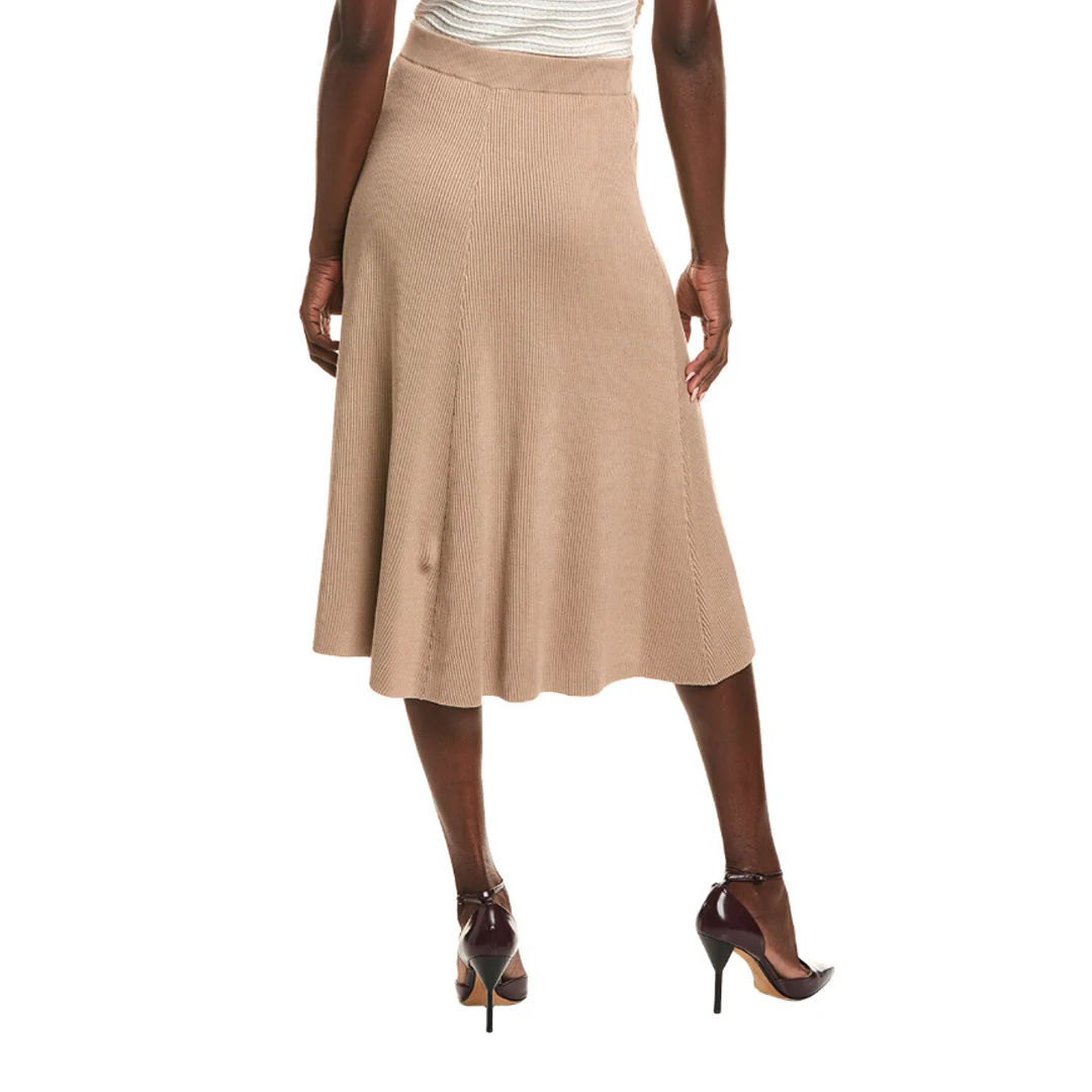 BRUNELLO CUCINELLI WOMEN'S CASUAL RIBBED COTTON A-LINE SKIRT - Image 2