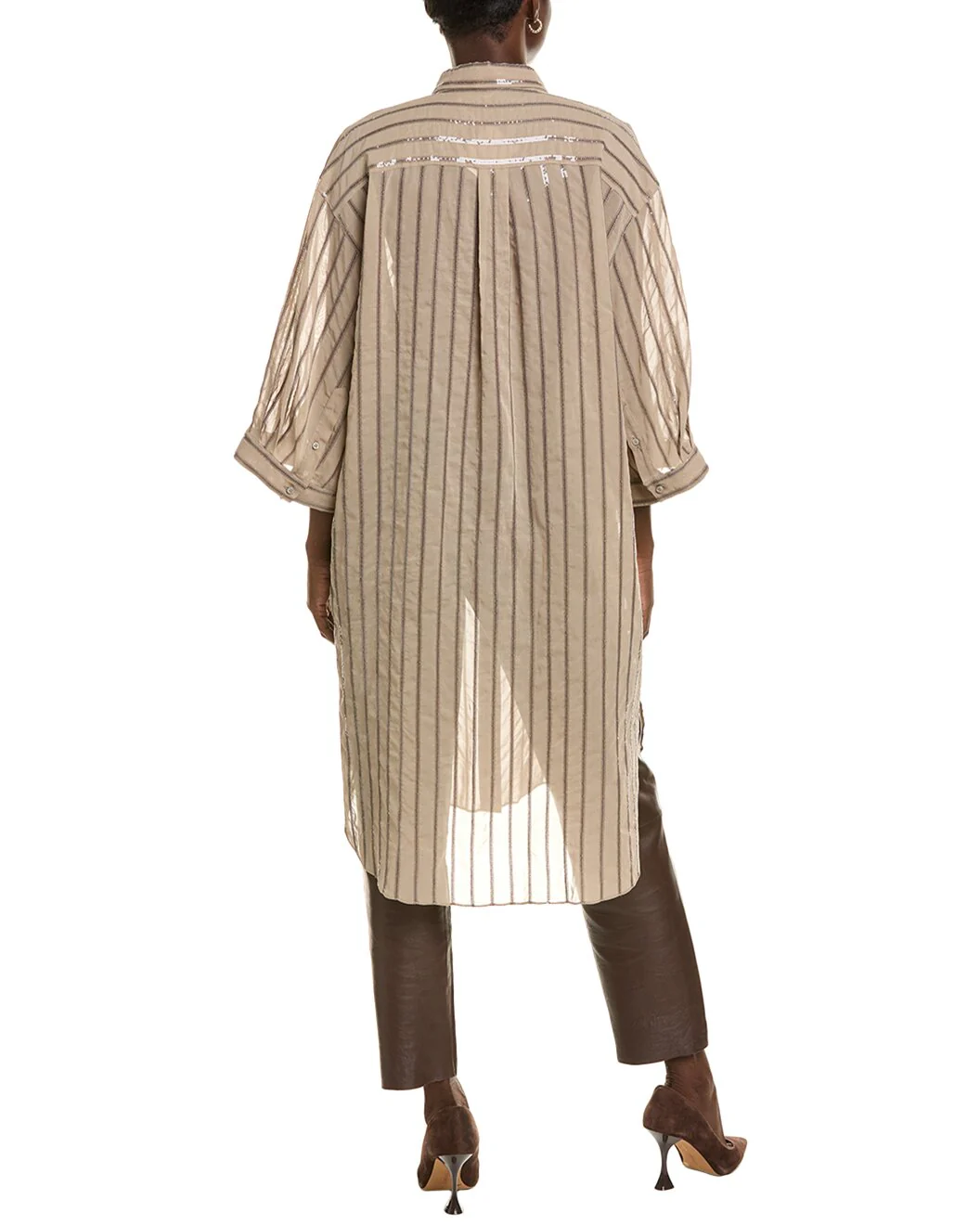 BRUNELLO CUCINELLI WOMEN'S COTTON CASUAL LONG SHIRT/TOP - Image 2