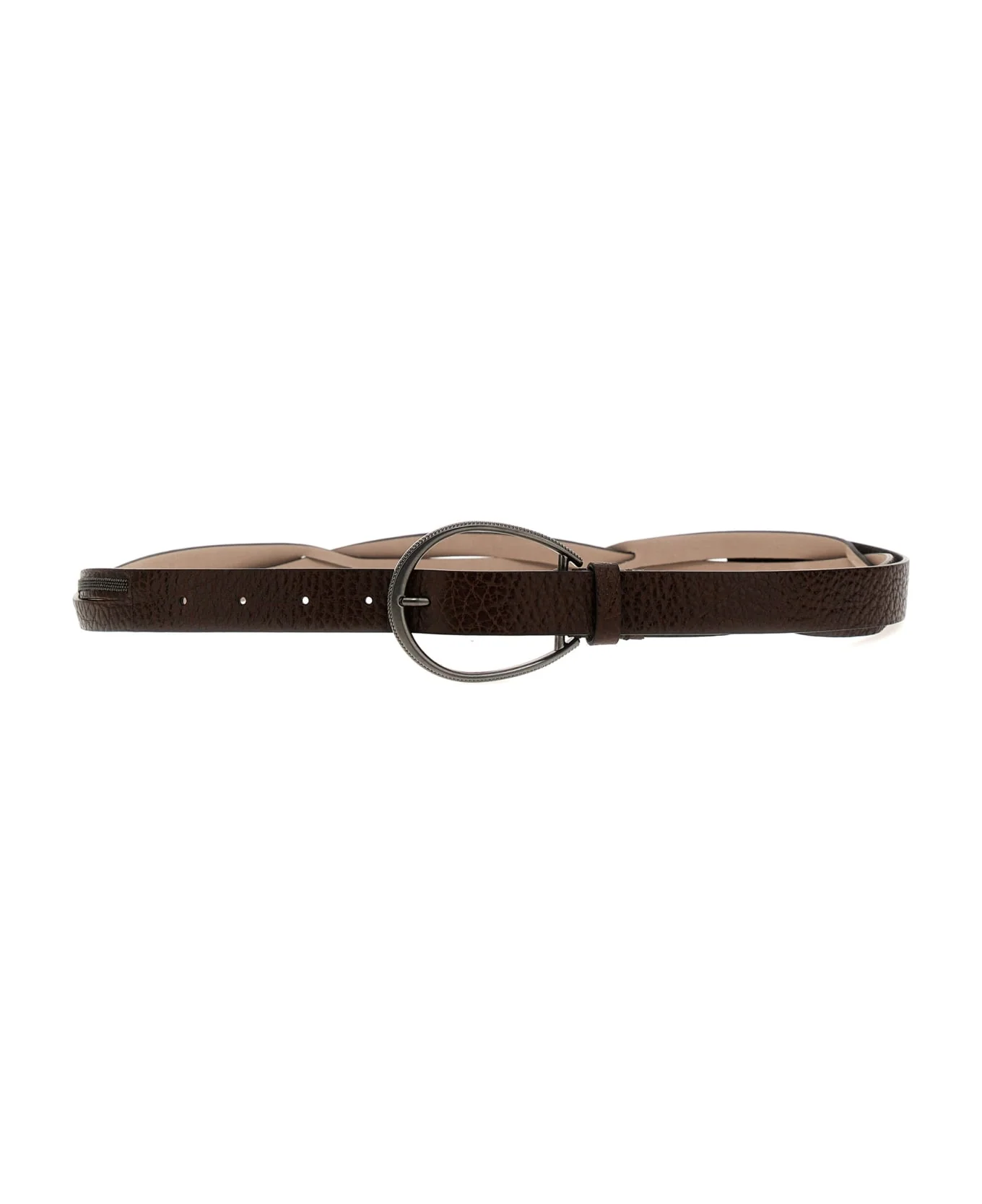 BRUNELLO CUCINELLI WOMEN'S DARK BROWN LEATHER BELT - Image 3
