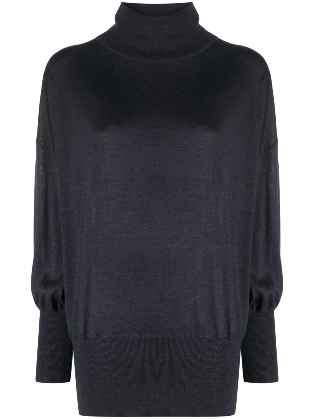 BRUNELLO CUCINELLI WOMEN'S DARK MOCK NECK KNIT SWEATER