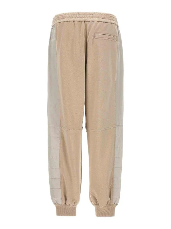 BRUNELLO CUCINELLI WOMEN'S BEIGE JOGGER PANTS WITH PANELS - Image 2