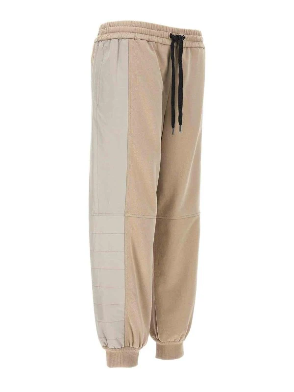 BRUNELLO CUCINELLI WOMEN'S BEIGE JOGGER PANTS WITH PANELS - Image 3