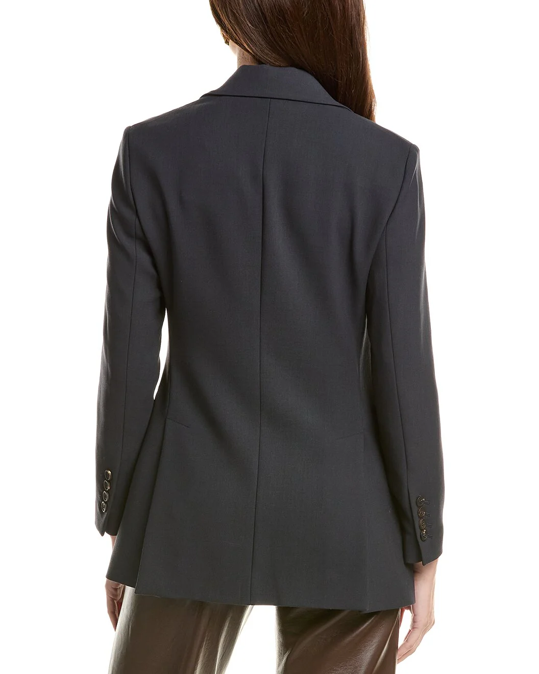 BRUNELLO CUCINELLI WOMEN'S NAVY TAILORED SINGLE-BREASTED BLAZER - Image 2
