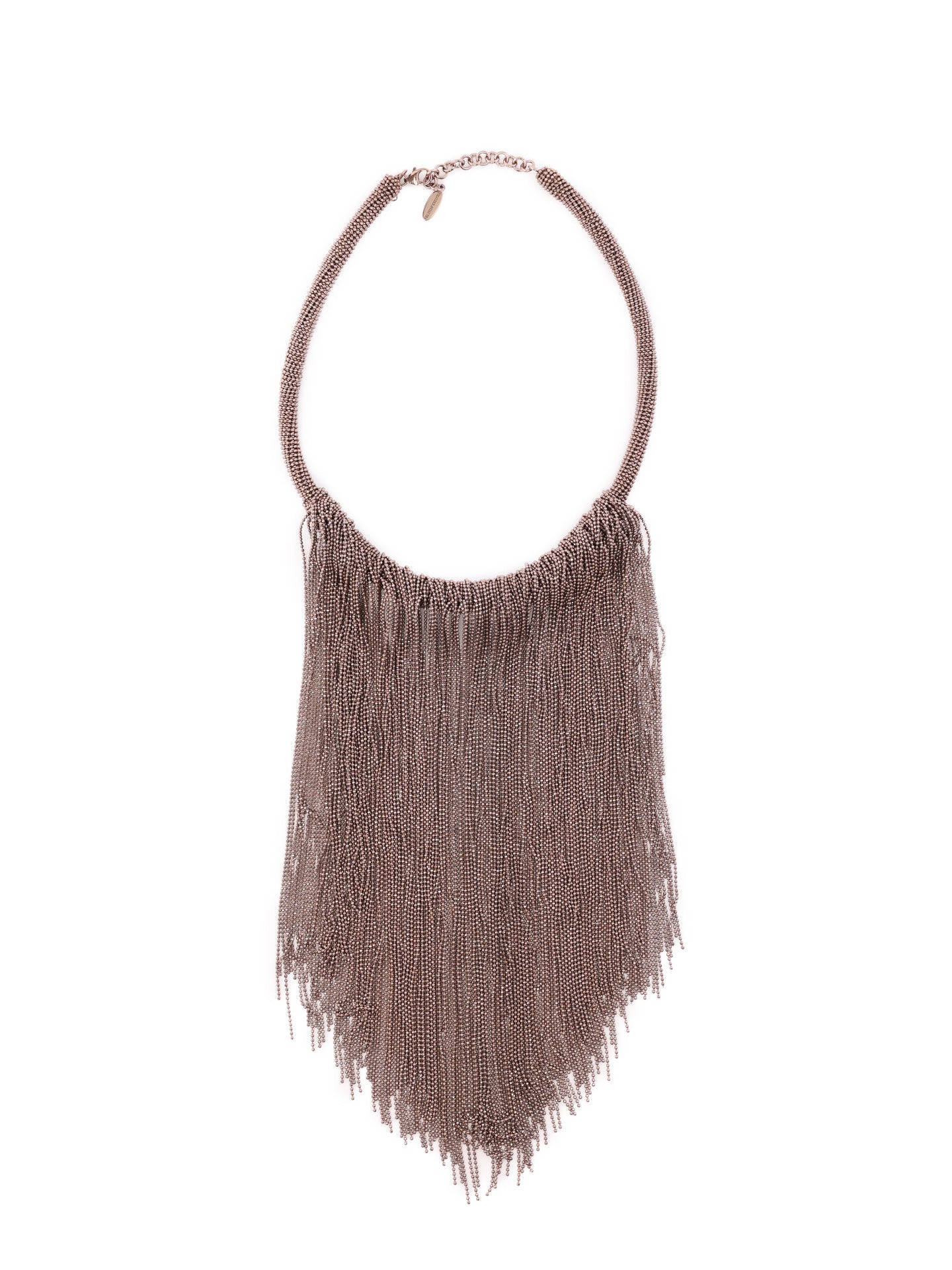 BRUNELLO CUCINELLI WOMEN'S COPPER FRINGE STATEMENT NECKLACE - Image 2