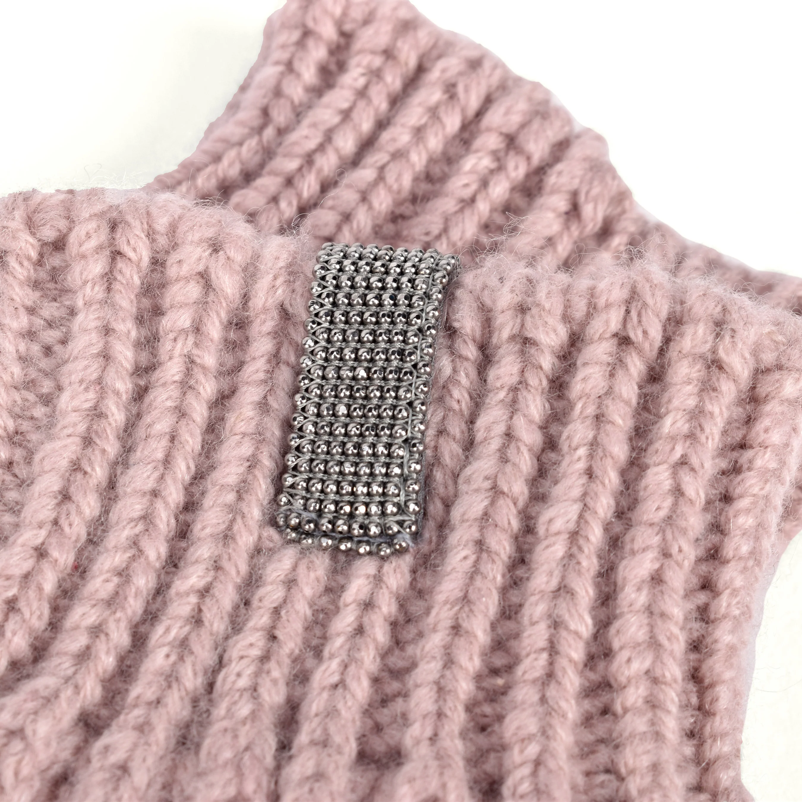 BRUNELLO CUCINELLI WOMEN'S MONILI BEAD ACCEND 100% CASHMERE KNIT SOCKS - Image 2