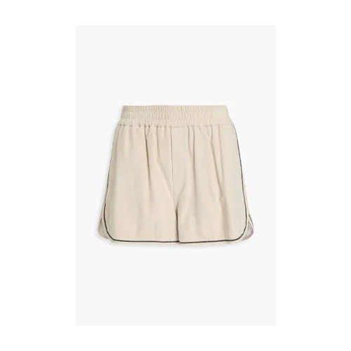 BRUNELLO CUCINELLI WOMEN'S BEIGE TAILORED SHORTS WITH TRIM - Image 2