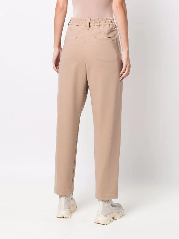 BRUNELLO CUCINELLI WOMEN'S ALMOND TAILORED TROUSERS - Image 3
