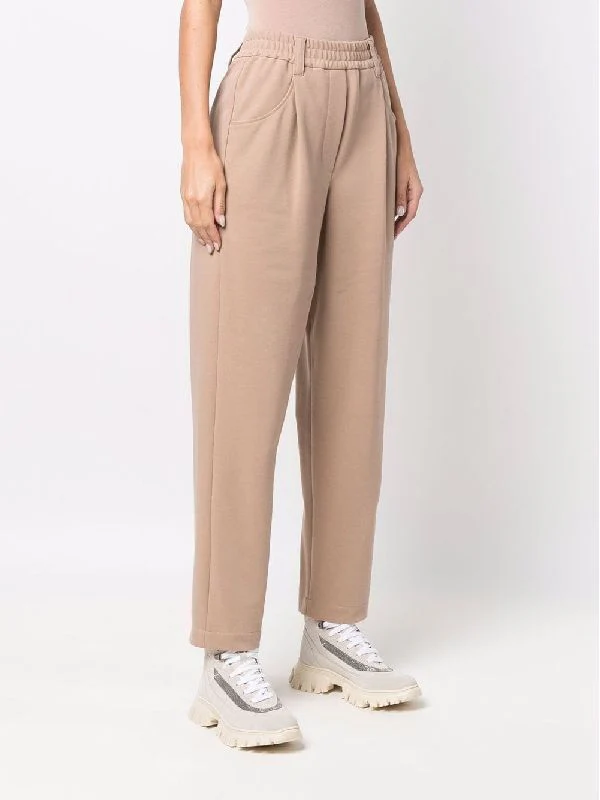 BRUNELLO CUCINELLI WOMEN'S ALMOND TAILORED TROUSERS - Image 4