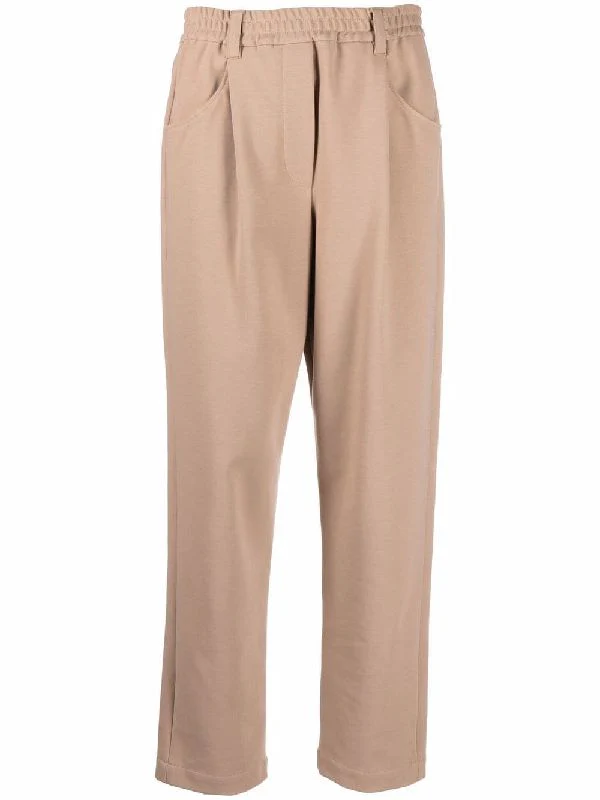BRUNELLO CUCINELLI WOMEN'S ALMOND TAILORED TROUSERS - Image 5