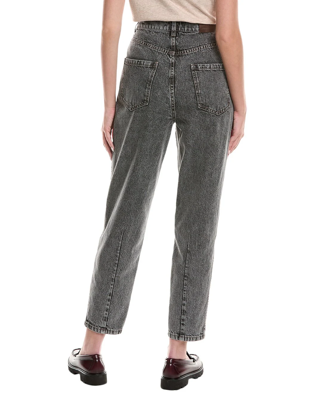 BRUNELLO CUCINELLI WOMEN'S GRAY DENIM-STYLE RELAXED TROUSERS - Image 2