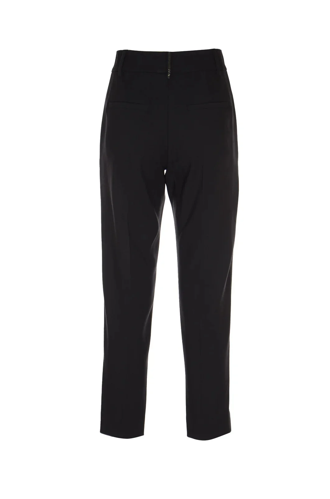 BRUNELLO CUCINELLI WOMEN'S BLACK VIRGIN WOOL BLEND TROUSERS - Image 3