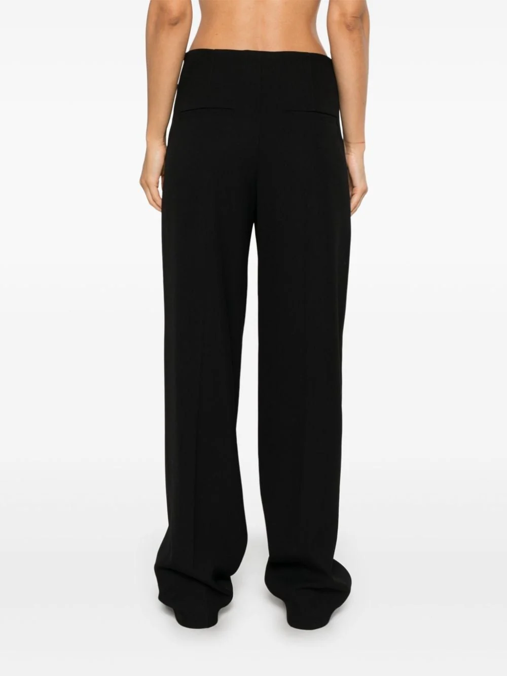 BRUNELLO CUCINELLI WOMEN'S BLACK WIDE-LEG TAILORED TROUSERS - Image 4