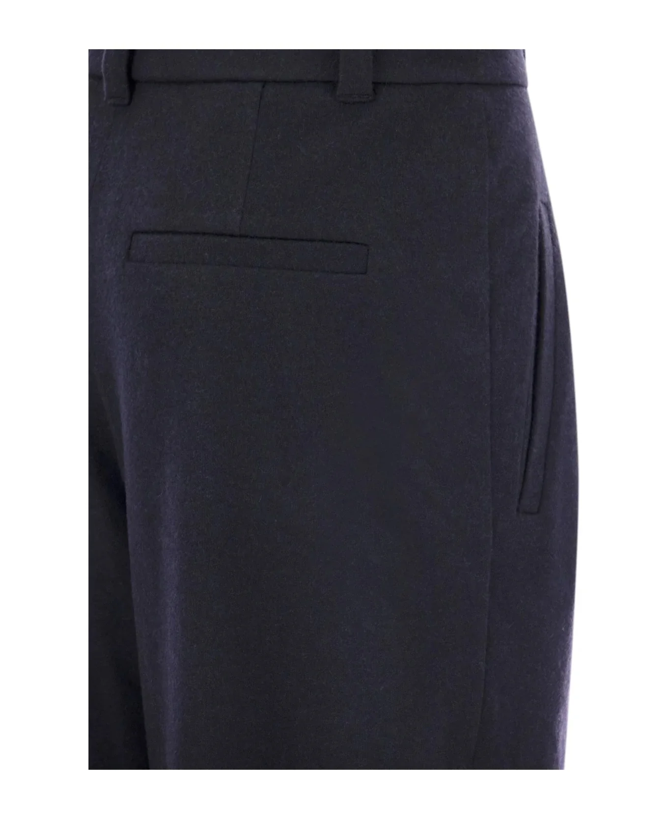 BRUNELLO CUCINELLI WOMEN'S NAVY PLEATED TAILORED TROUSERS - Image 4