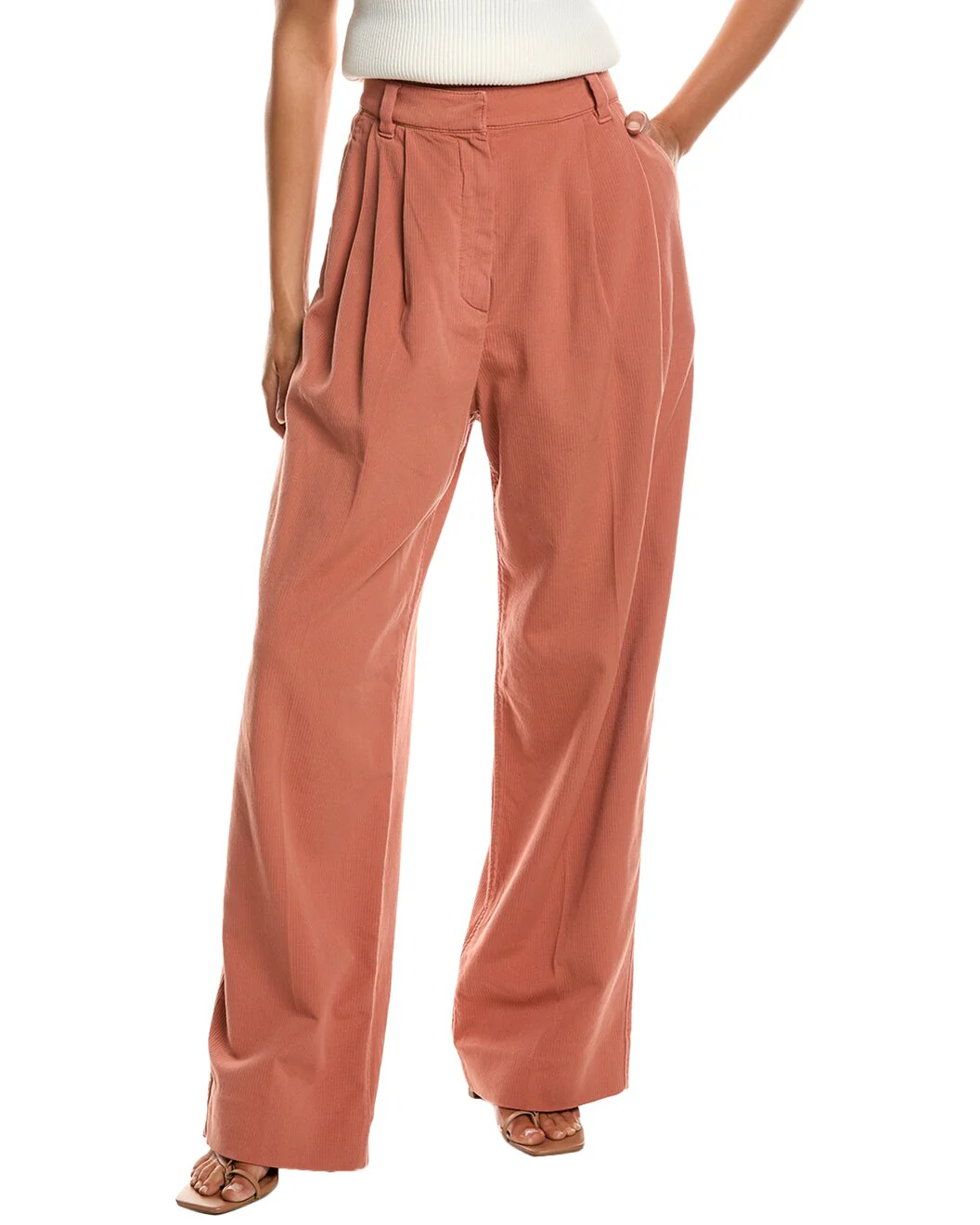 BRUNELLO CUCINELLI WOMEN'S TAWNY ORANGE WIDE-LEG TROUSERS