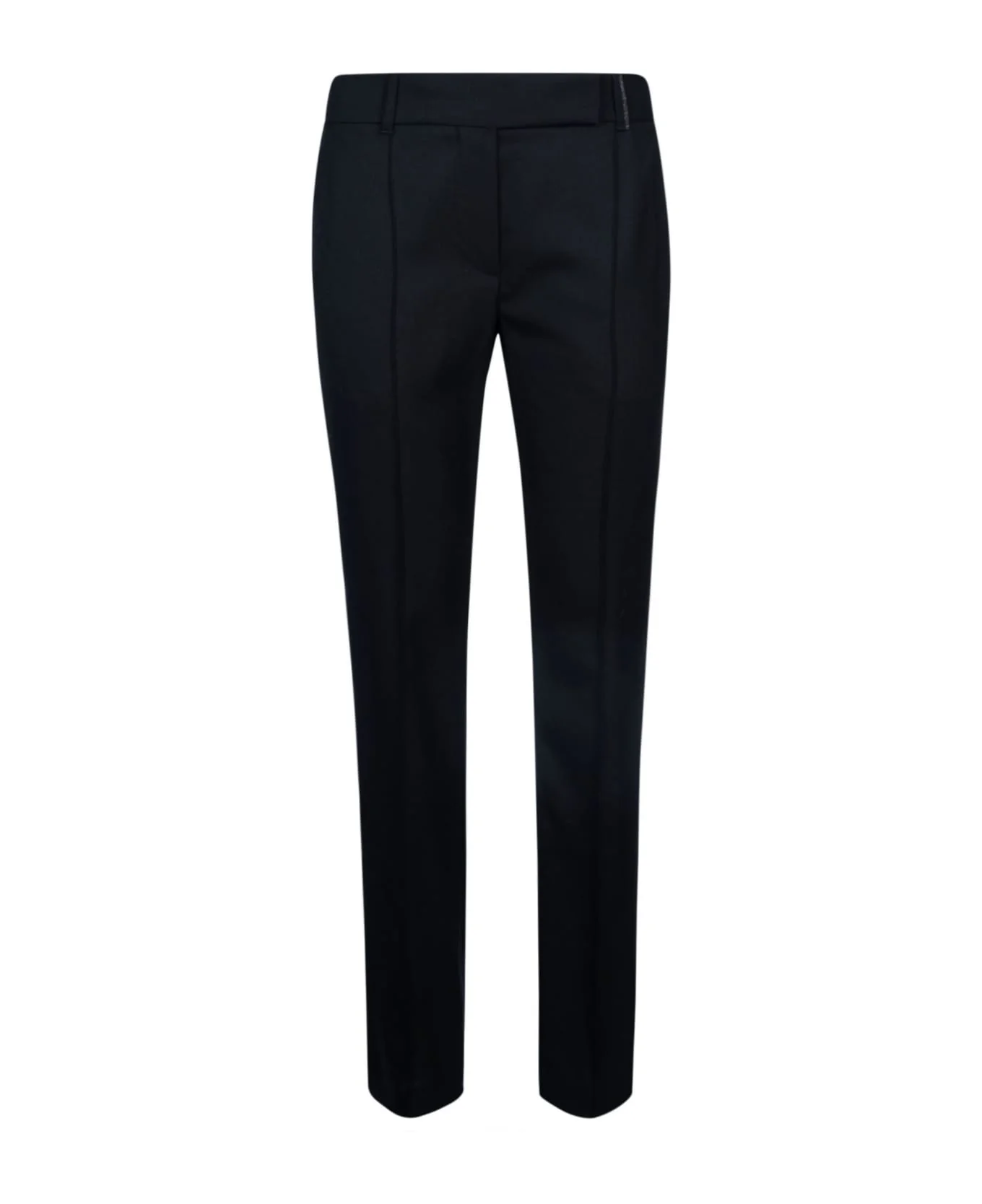 BRUNELLO CUCINELLI WOMEN'S BLACK TAILORED TROUSERS