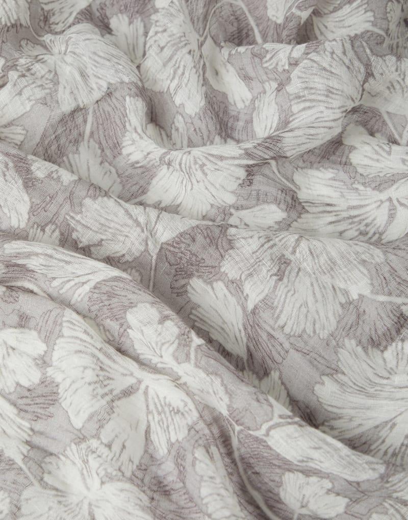 BRUNELLO CUCINELLI WOMEN'S GREY AND WHITE FLORAL SCARF - Image 2