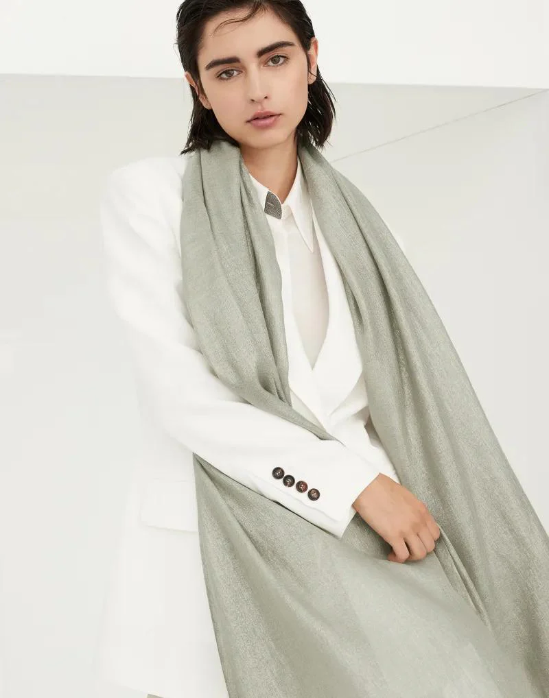 BRUNELLO CUCINELLI WOMEN'S SCARF MSCDAR097_C9591 NWT - Image 4