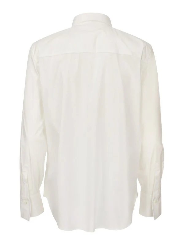 BRUNELLO CUCINELLI WOMEN'S WHITE TAILORED BUTTON-UP SHIRT - Image 2