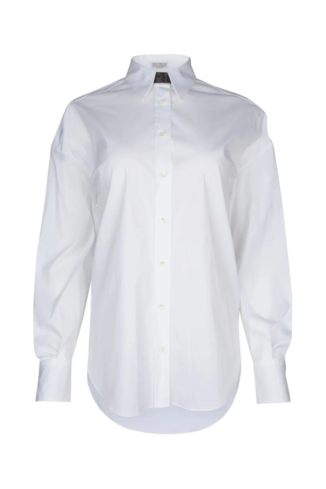 BRUNELLO CUCINELLI WOMEN'S OPTICAL WHITE BUTTON-UP SHIRT