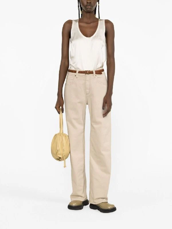 BRUNELLO CUCINELLI WOMEN'S IVORY SATIN TANK TOP - Image 2