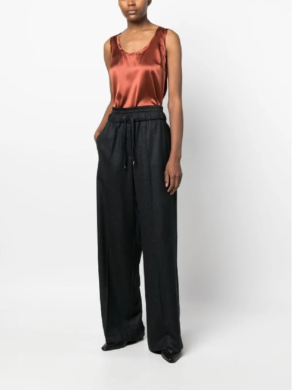 BRUNELLO CUCINELLI WOMEN'S RUST SATIN SLEEVELESS TOP - Image 3
