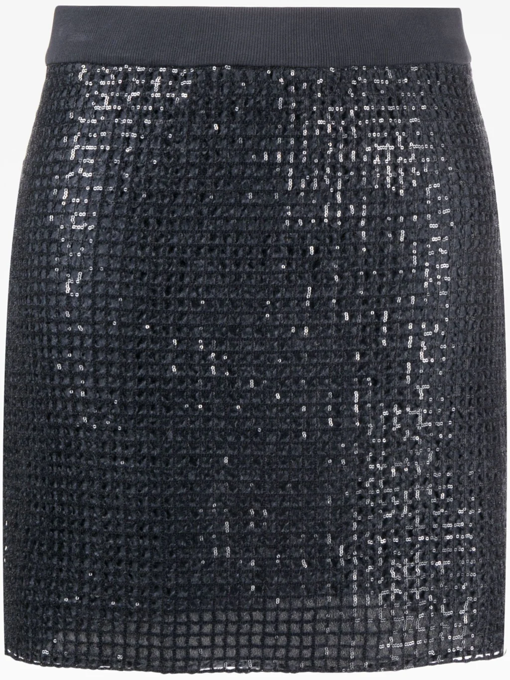 BRUNELLO CUCINELLI WOMEN'S DARK GREY SEQUIN MINI SKIRT - Image 4