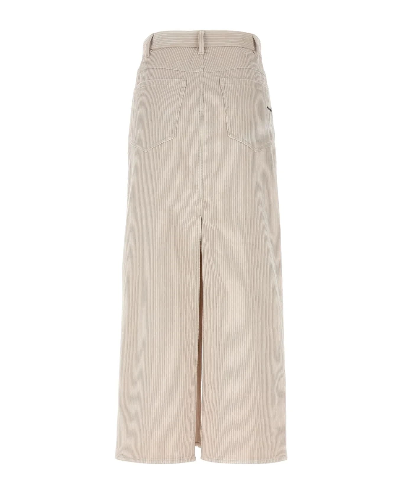 BRUNELLO CUCINELLI WOMEN'S LATTE PINSTRIPE MIDI SKIRT - Image 2