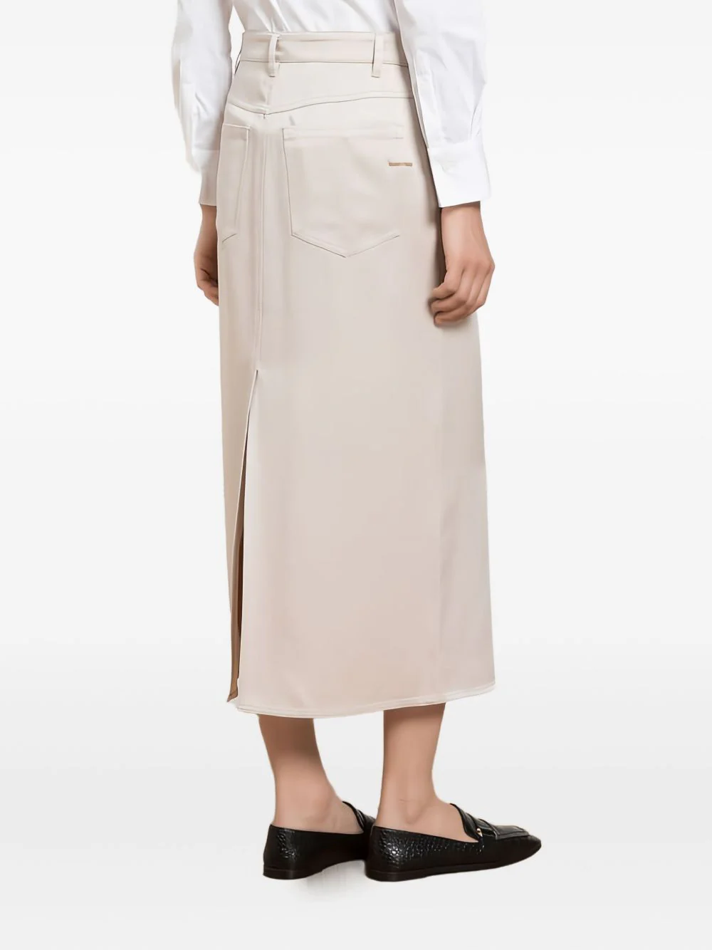 BRUNELLO CUCINELLI WOMEN'S SAND BEIGE MIDI SKIRT - Image 4