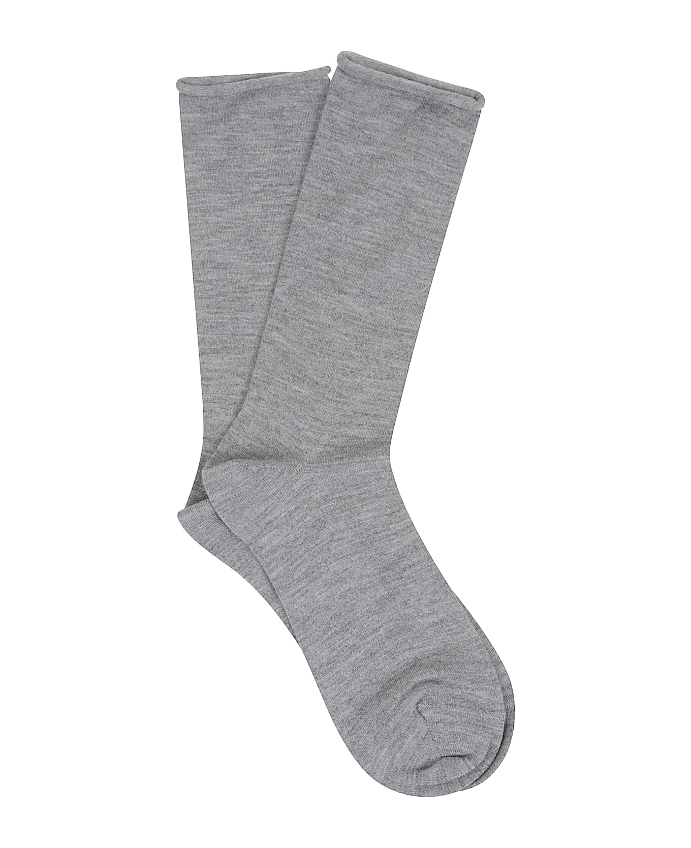 BRUNELLO CUCINELLI WOMEN'S LIGHT GREY CREW SOCKS - Image 2